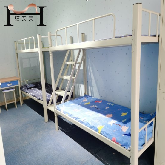 员工双层铁床宿舍铁架床单人铁床批发-康胜家具(图4)