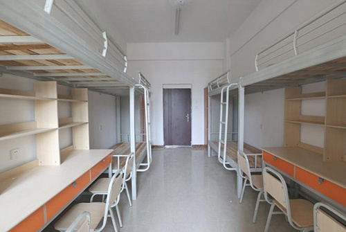 学校学生双人双柱课桌椅培训班课桌(图1)