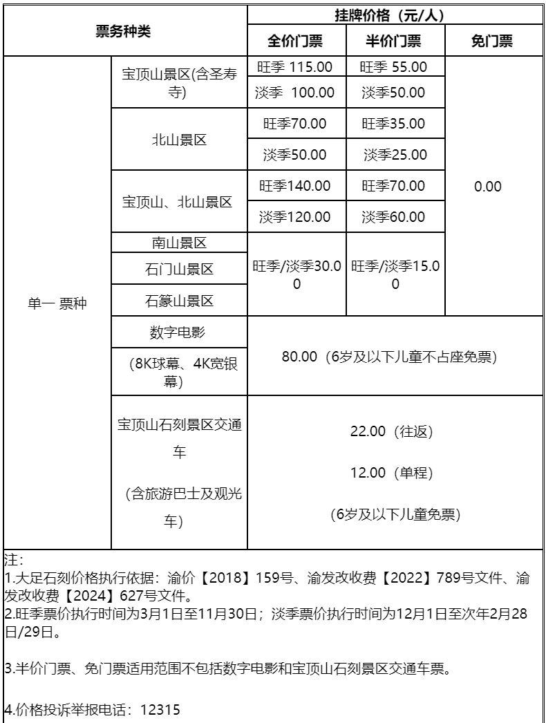 重庆大足石刻门票优惠政策（附免票对象）(图1)
