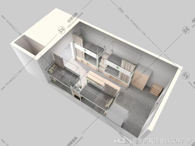菲蒙家具双层铁床定制批发学校企业宿舍首选厂家(图1)
