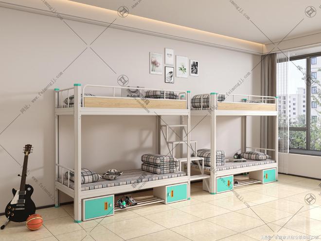 工厂铁床厂家定制上下铺学生公寓床批发价格(图2)