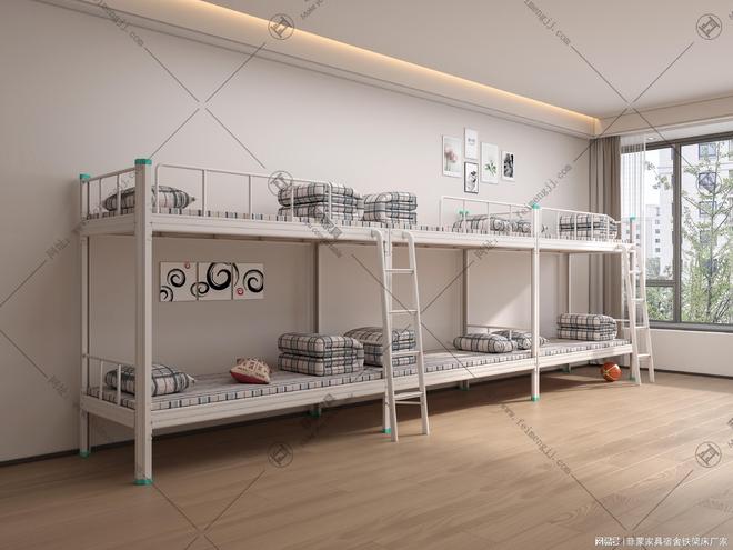 大学宿舍公寓床定制批发厂家上下铺铁架床质量保障(图2)