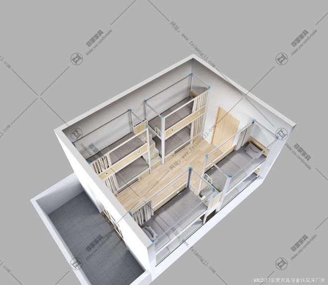 宿舍上下床批发定制：厂家直供铁架床学生公寓床价格(图1)