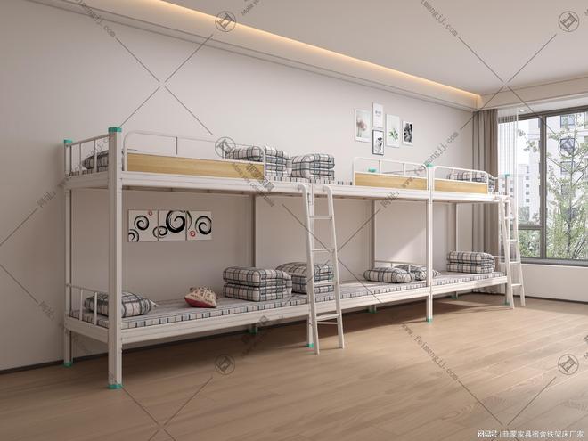 菲蒙家具铁床双人床定制批发学校企业宿舍首选上下铺(图3)