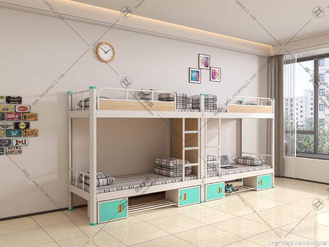 公司宿舍床定制批发-菲蒙铁架床厂家直销学生公寓上下铺(图1)