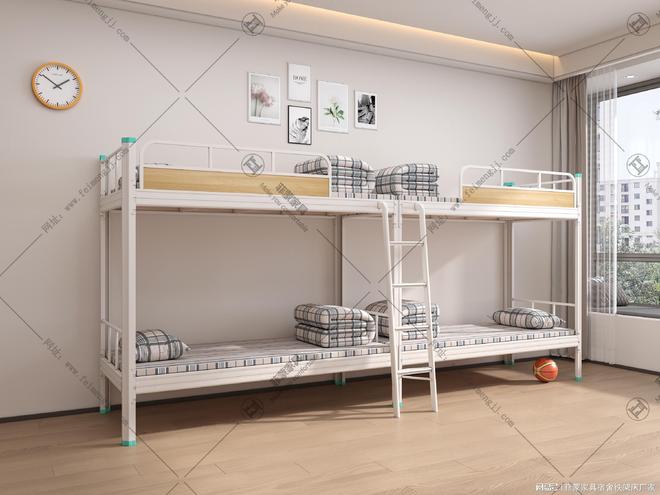 员工双层铁床定制批发厂家直供学校企业宿舍床(图1)