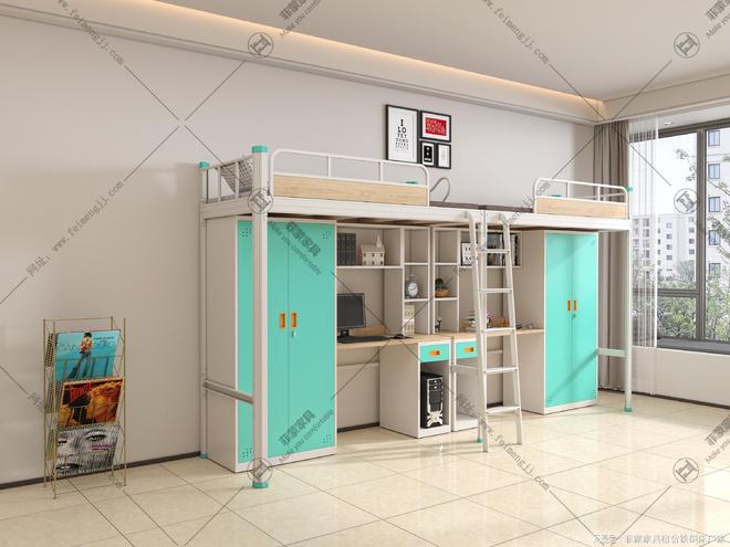 学生铁床厂家定制批发上下铺公寓床价格安装全包(图2)